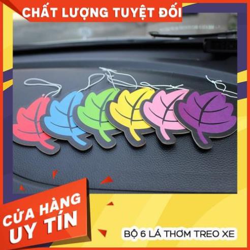 Bộ 6 lá thơm treo xe hơi, ô tô, Lá thơm cho xe, phòng tắm cao cấp [MÀU NGẪU NHIÊN]