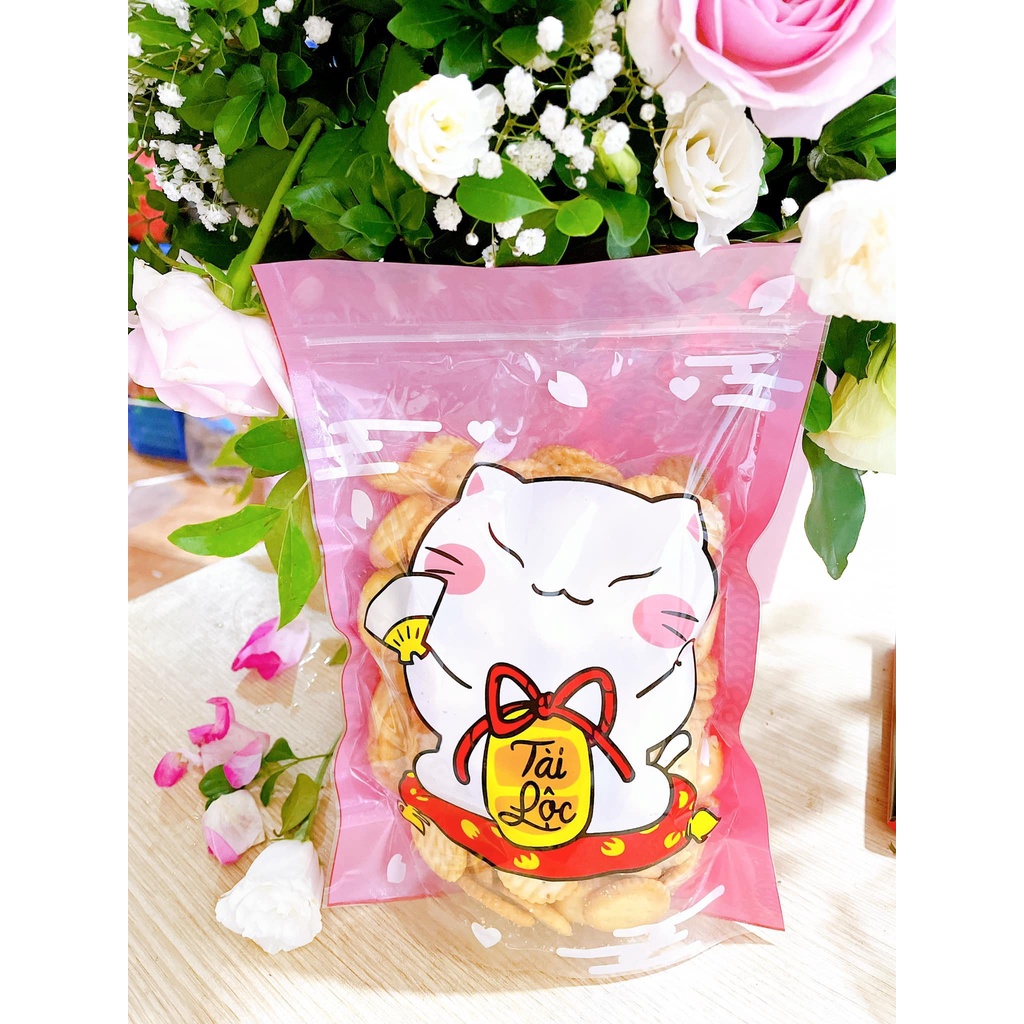 Túi zip 26x18cm Mèo Thần Tài (5 chiếc)