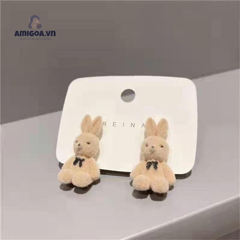 ✨✨Bông tai mạ bạc 925 hình thỏ kiểu Hàn Quốc thời trang thu đông