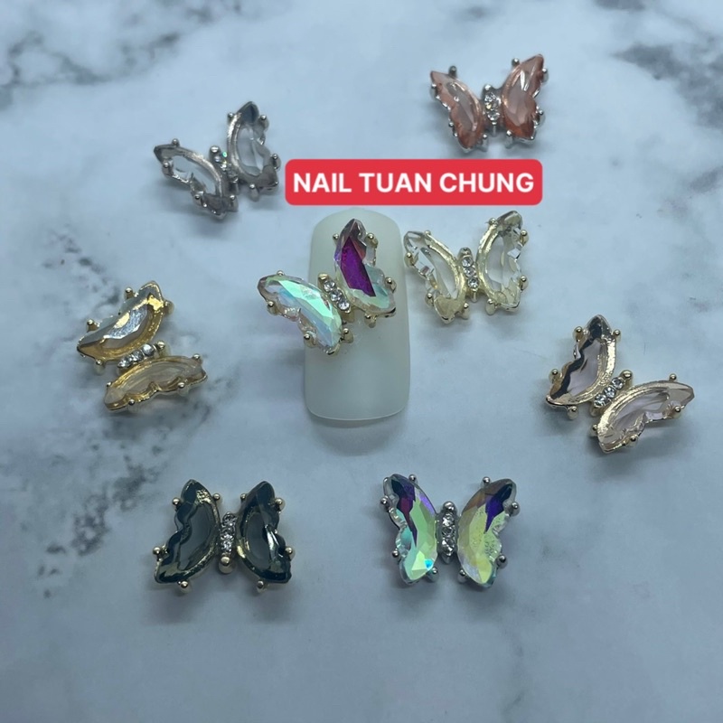 Charm Bướm Đá Siêu Sáng Đính Móng Tay , Charm Nail