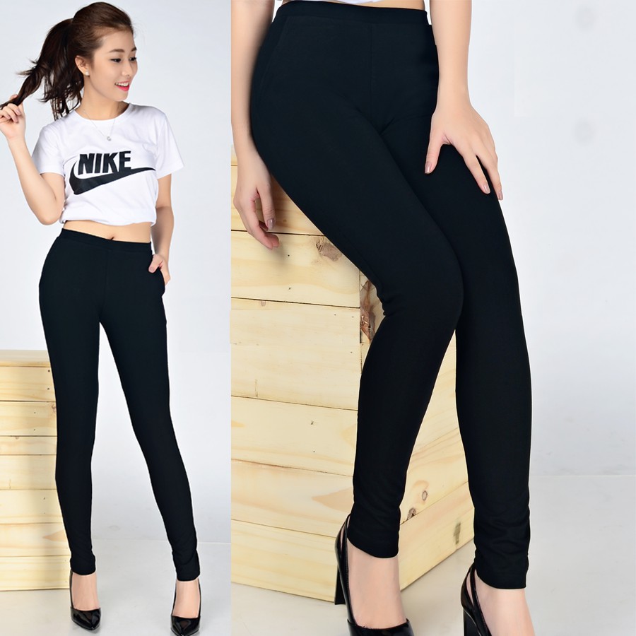 Quần legging nữ siêu dày cao cấp 2 túi xéo | BigBuy360 - bigbuy360.vn