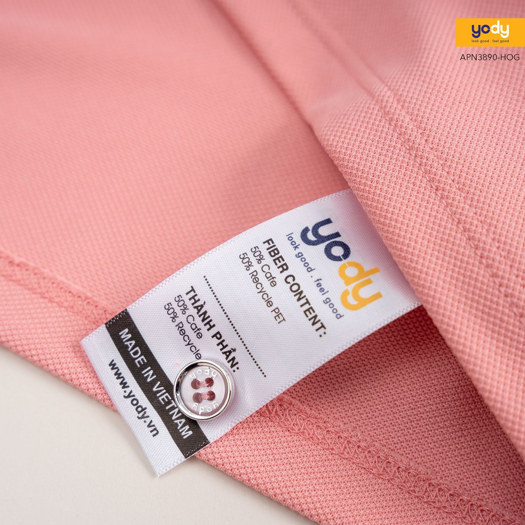 Áo Polo Nữ YODY Cafe Bo Kẻ Chất Liệu Thoáng Mát Năng Động Mùa Hè APN3890