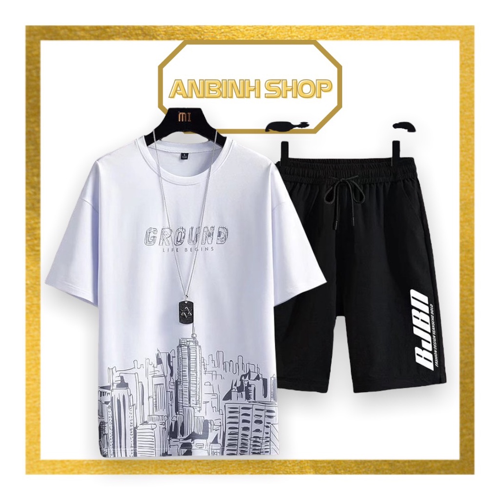 Đồ bộ nam 🚚 FREESHIP 🚚 Bộ Thể Thao Nam GROUND CoolFit chất thun co Giãn, năng động mùa Hè, 2 màu trẻ trung