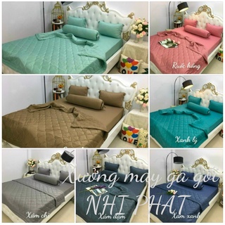 Bộ ga giường thun trơn, ga gối thun hàn quốc 4 món đủ size, nhận may theo yêu cầu - XƯỞNG MAY GA GỐI NHI PHÁT