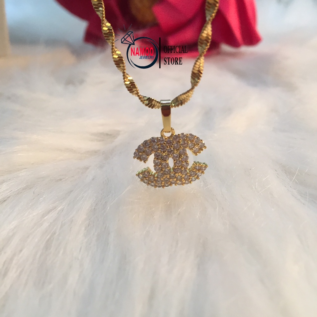 Vòng Cổ Nữ Đính Đá Siêu Bền Màu Mạ Vàng 18k V180 Namoo Jewelry