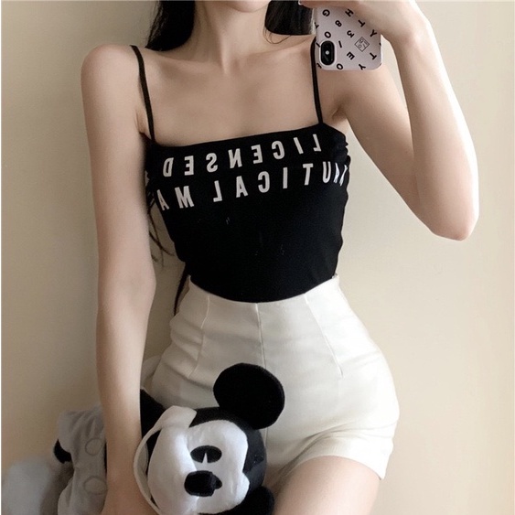 Áo bra 2 dây có đệm ngực dáng croptop chất liệu gân thun co giãn YUKI STORE 307