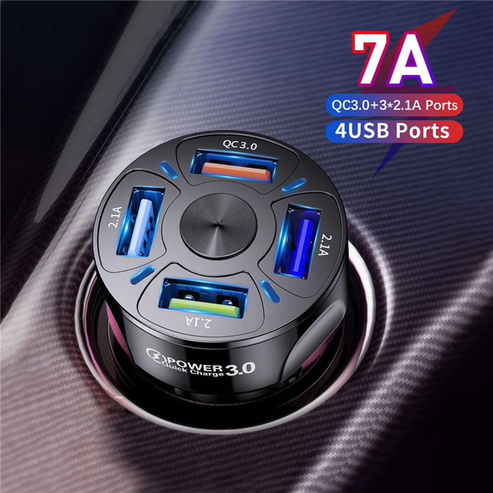 Bộ chuyển đổi sạc nhanh ô tô CHINK QC 3.0 4 cổng USB đa năng với màn hình LED