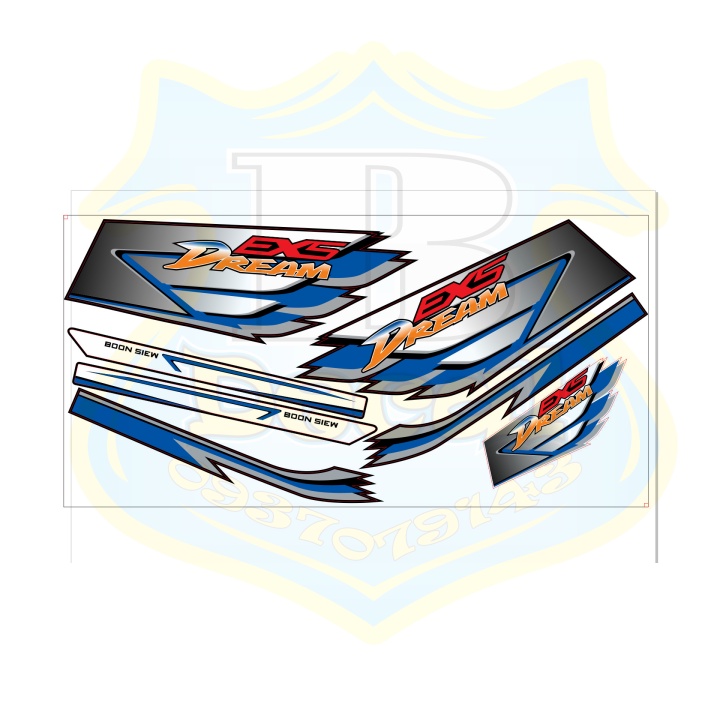 ( Quí khách vui lòng mang ra tiệm cho thợ dán ) Tem DREAM EX5 XANH ĐEN