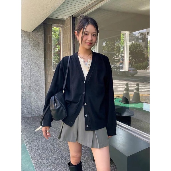 Set chân váy và cardigan chất len cao cấp phong cách thu đông Chaiko Studio
