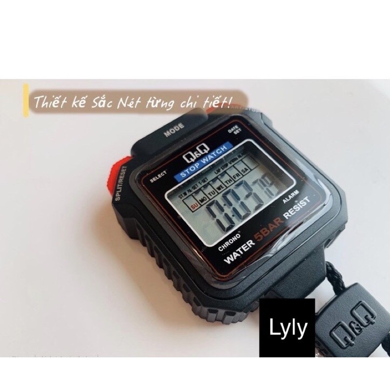Đồng Hồ thể thao Bấm Giờ Q&amp;Q Chống Thấm Nước Độ Sâu 50m Chuyên Dùng Trong Thể Thao - LYLY SPORTS