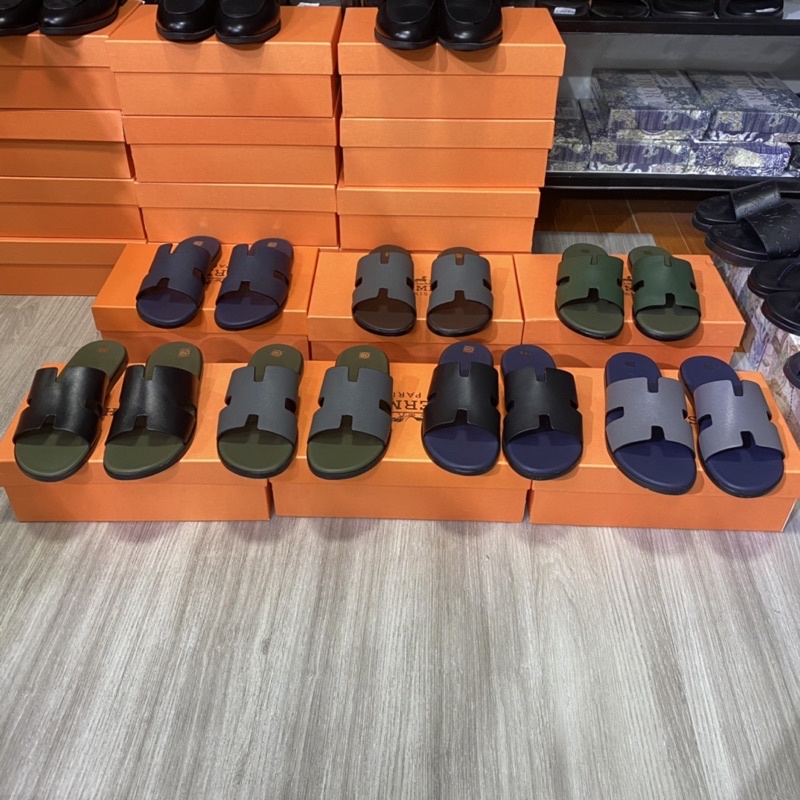 Dép nam HM đế gỗ full box sịn 2375, dép quai ngang chữ H đẹp, Bin Store