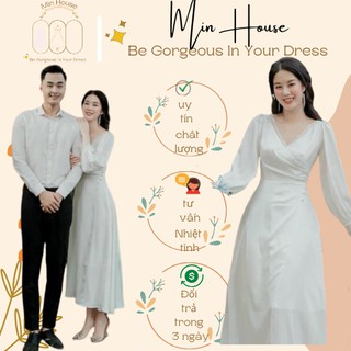 Đầm trắng dự tiệc👉RẺ NHẤT SHOPEE-FREESHIP👈đầm maxi chụp hình cưới siêu sang chảnh-hàng cao cấp loại 1 min.house86
