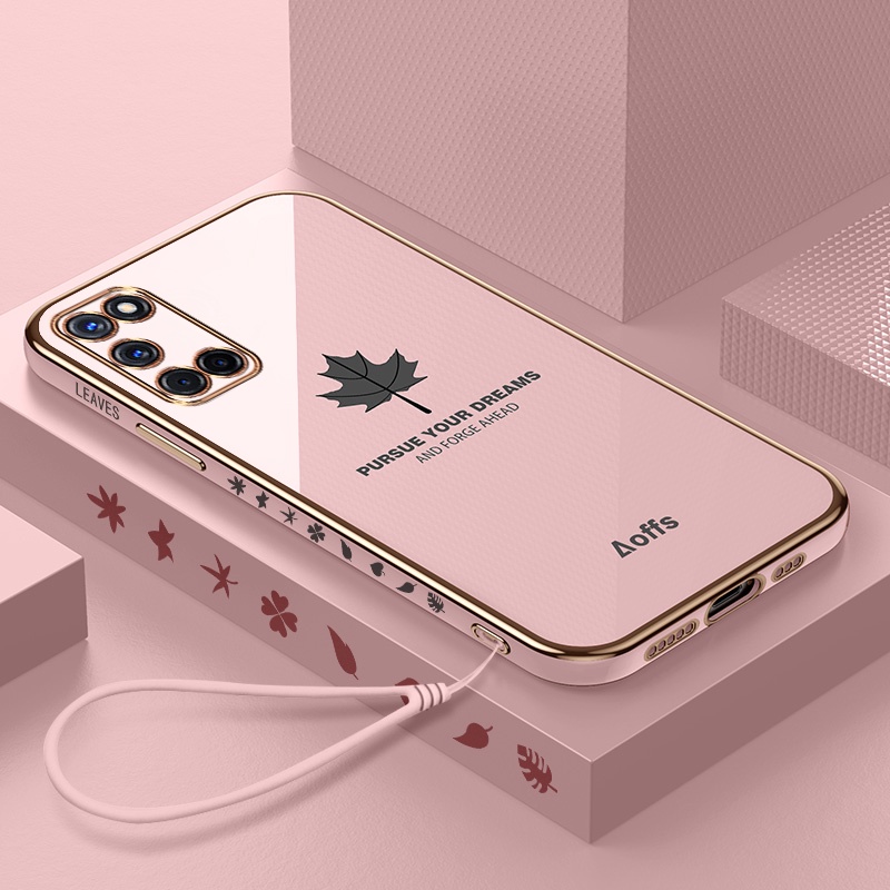 QIANZI Ốp Lưng mềm chống sốc hình lá phong thích hợp cho OPPO A74 (4G) OPPO A92 A52 OPPO A93 A94 OPPO A95 (4G) A16K A16E