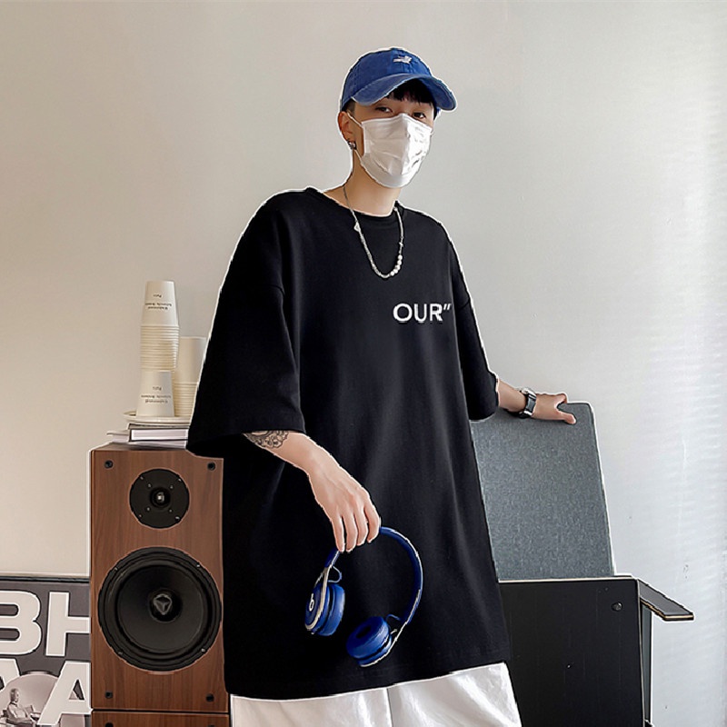 Áo Thun Tay Ngắn Dáng Rộng In Chữ Cỡ Lớn Thoải Mái Thời Trang Mùa Hè Cho Nam