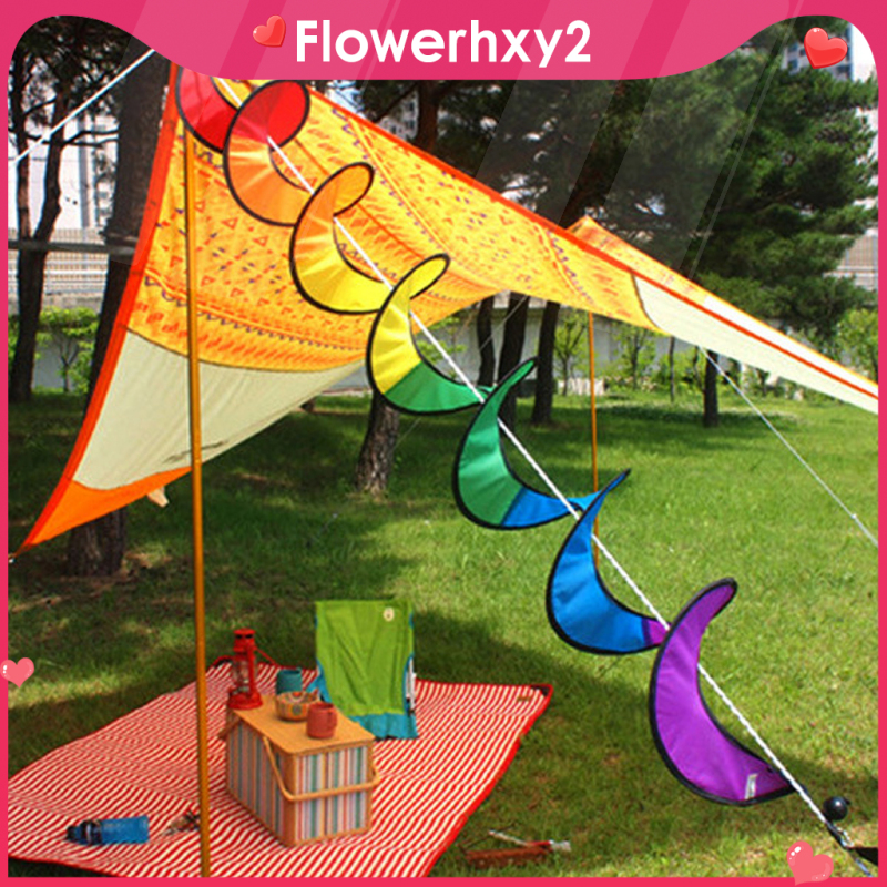 [ReadyStock]Rainbow Color Spiral Wind  Garden Park Tent Charm Hanging Spinner