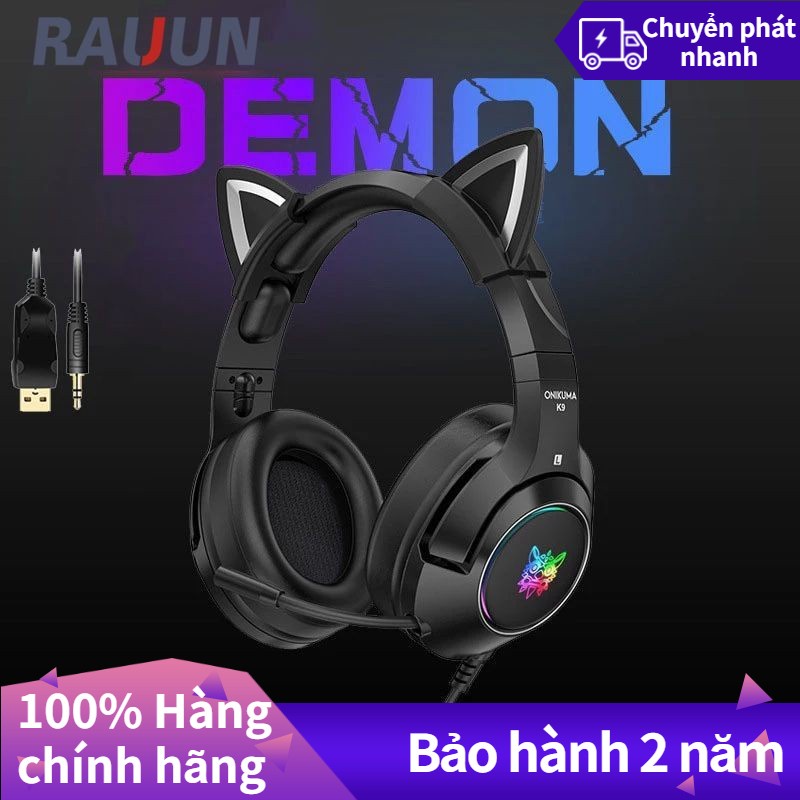 Tai nghe chơi game Ghost Bear K9 màu đen kèm micro RGB mới phù hợp với điện thoại di động và máy tính xách tay PS4 PC
