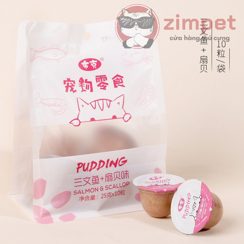 Ăn vặt cho mèo thạch Pudding vị hải sản - Pudding dinh dưỡng cho Boss - 25g