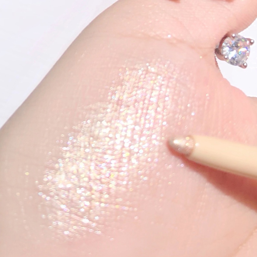 1 Bút Chì Bắt Sáng Màu Nhũ Kim Cương / Sâm Panh / Vàng Hồng Kháng Nước Lâu Trôi &amp; Bút Gel Kẻ Mắt Trang Điểm Chuyên Nghiệp