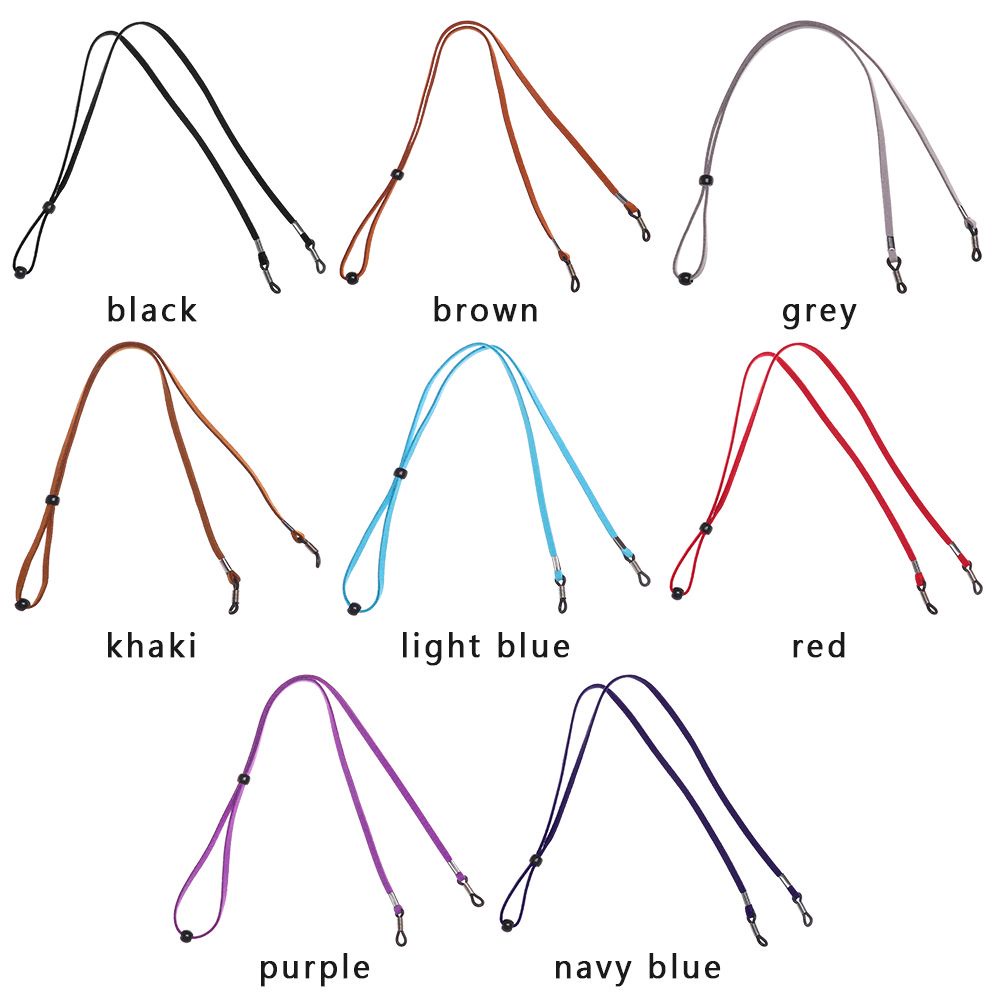 (Hàng Mới Về) Dây Đeo Mắt Kính Thể Thao Bằng Da Lộn Màu Trơn Chống Trượt Điều Chỉnh Được Thời Trang
