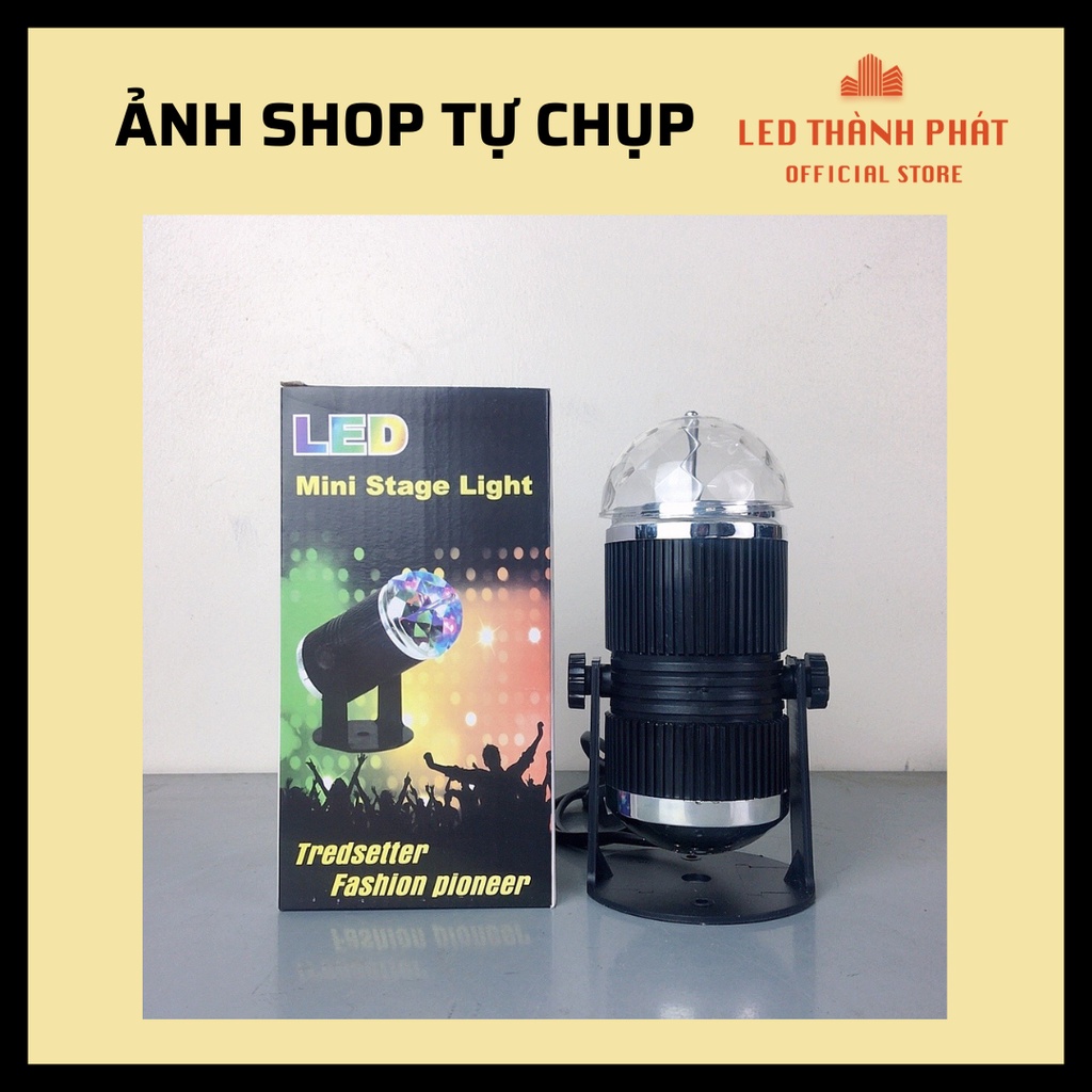 QUẢ CẦU XOAY PHA LÊ 7 MÀU NHẤP NHÁY - ĐÈN CHỚP - ĐÈN NHÁY - KARAOKE - SÂN KHẤU - LED MINI STAGE LIGHT (60)