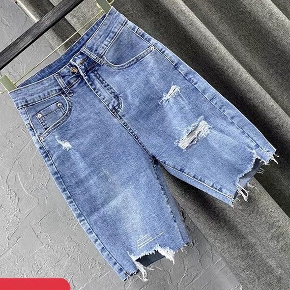 Bigsize 30-36 Quần Ngố Đen, Xanh Đậm, Xanh Sáng, Quần Short Jean Lưng Cao