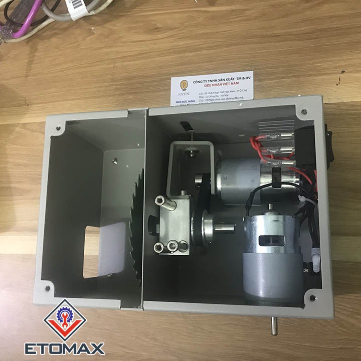 Máy cưa bàn mini đa năng 2 trong 1 mô tơ đôi, cưa kết hợp khoan, mài, cắt, đánh bóng