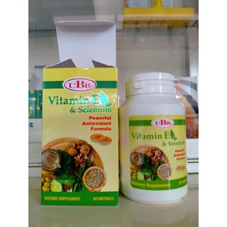 (Hạn 08/2025) UBB® Vitamin E & Selenium – Hỗ trợ chống oxy hóa (Lọ 30 viên)