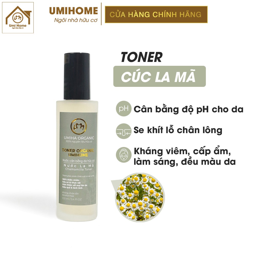 Nước cân bằng da Cúc La Mã hữu cơ UMIHOME 50/100ml | Chamomile Skin Toner