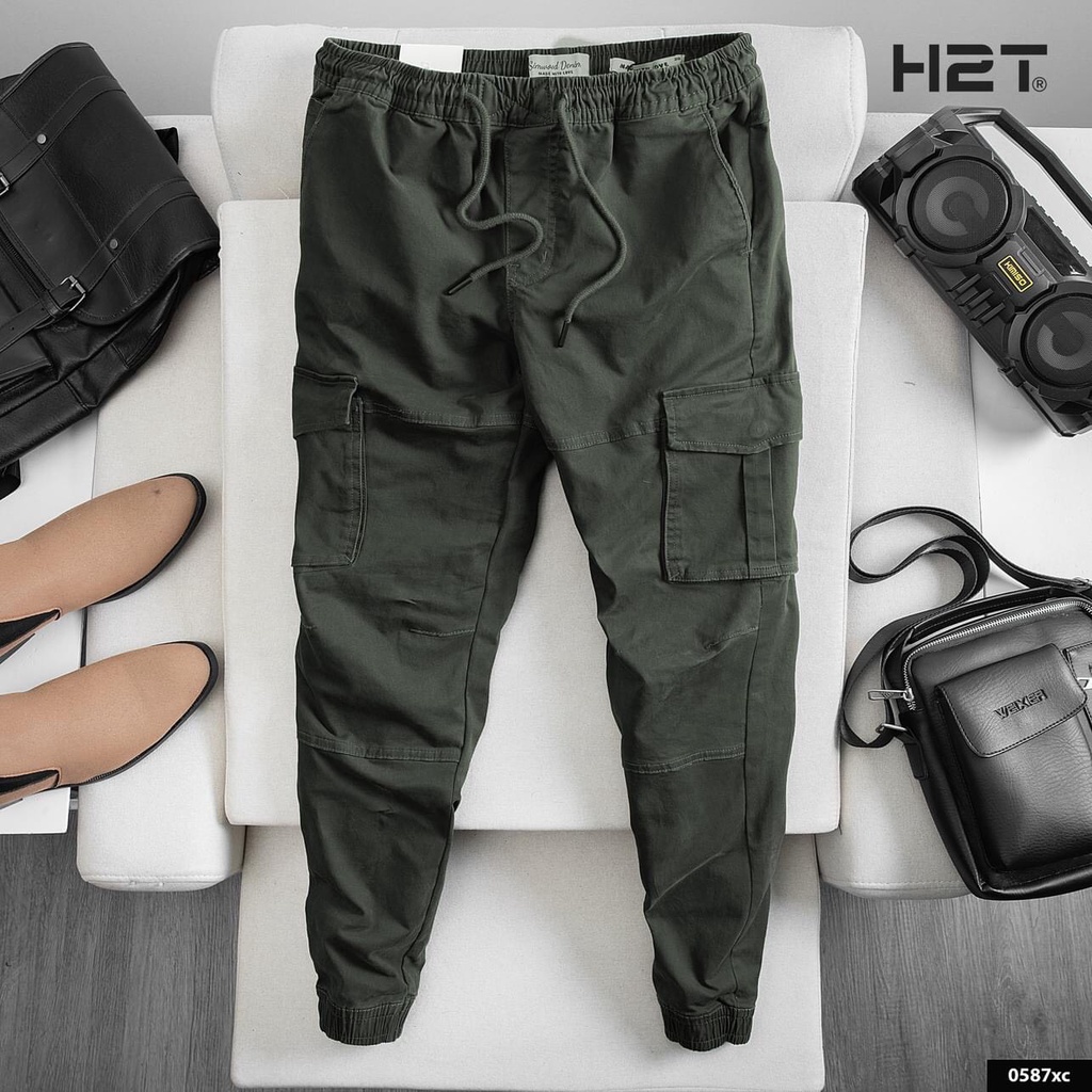 Quần Dài KaKi Nam Túi Hộp Jogger Nam Nữ Vải KaKi Gian Mềm Mịn Hải Triều HT0116