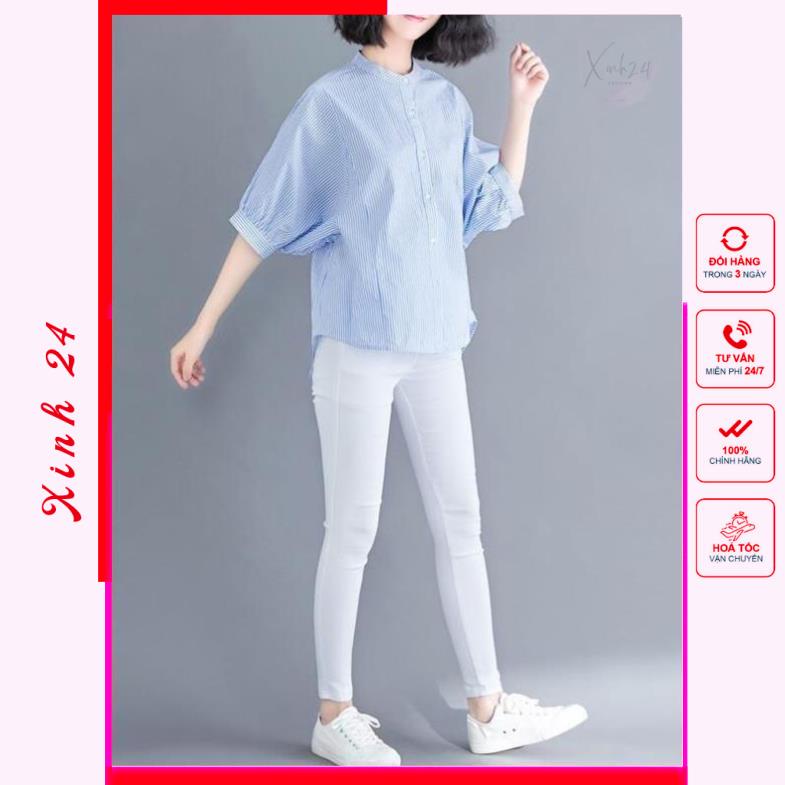 Áo Sơ Mi Tay Lỡ Dáng Suông, thiết kế kẻ sọc, họa tiết cá tính | BigBuy360 - bigbuy360.vn