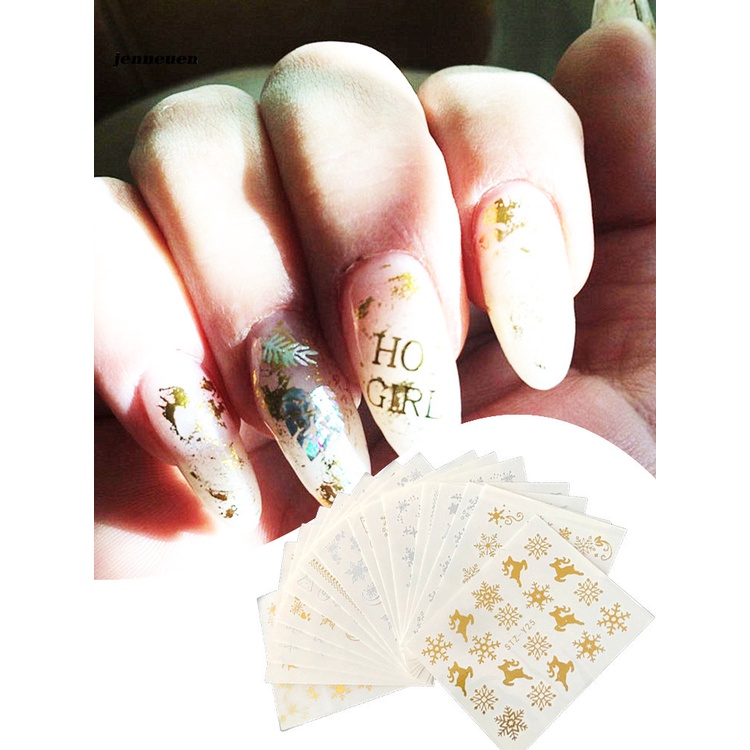 [Hàng mới về] Miếng dán móng tay họa tiết chủ đề Giáng sinh dễ sử dụng cho nữ