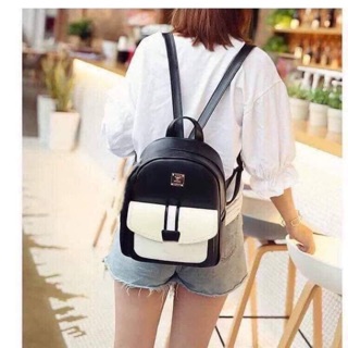 Balo thời trang nam nữ da mini sọc