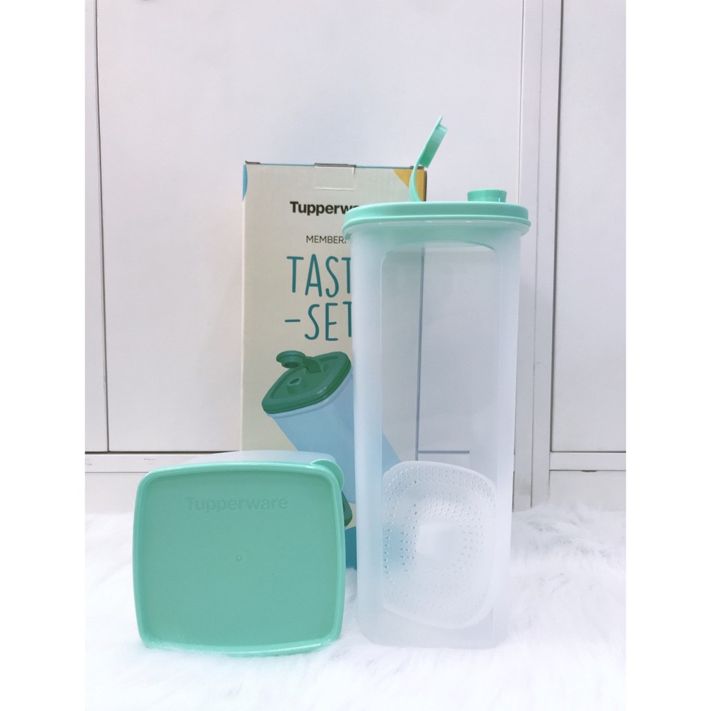 Tupperware &lt;3 Bộ Sản Phẩm Memberkit Tasty Set Tupperware XANH hoặc ĐỎ (1bình, 1hộp)