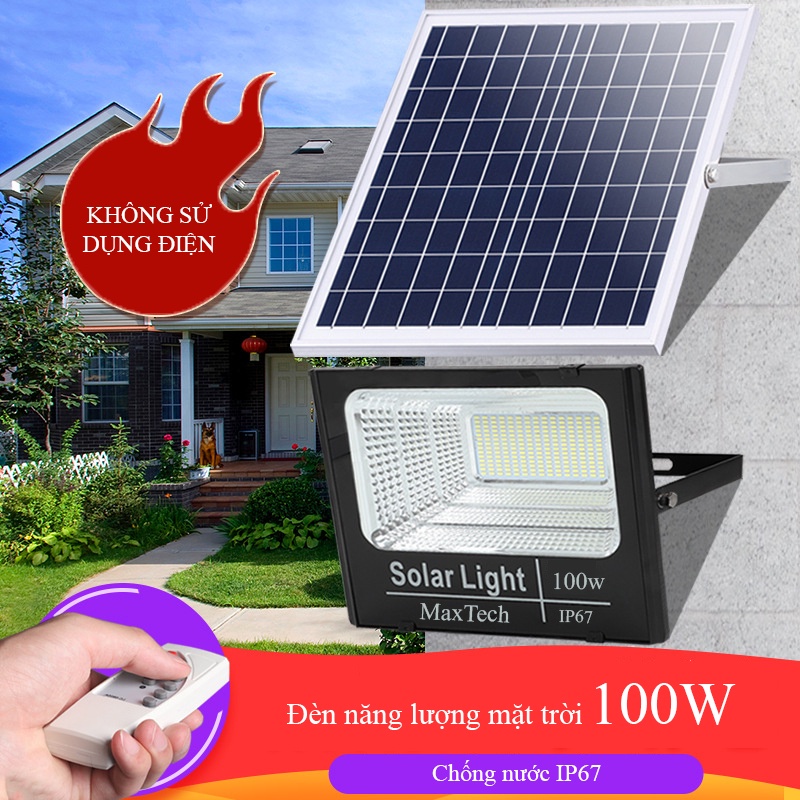 ĐÈN NĂNG LƯỢNG MẶT TRỜI MAX TECH 80W - 180W - 200W - 300W - 400W SOLAR LIGHT - PIN SẠC TRỌN DỜI - D1060