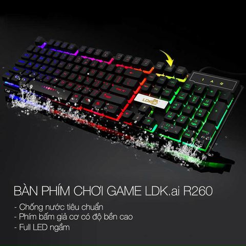 Bàn Phím LED Chuyên Game Giả Cơ Có Dây Lokai R-260(