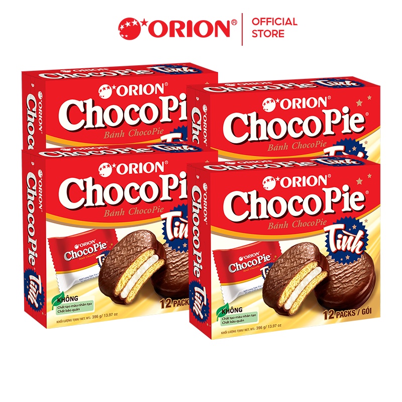 Combo 4 Hộp Bánh Orion ChocoPie Tình Vị Truyền Thống