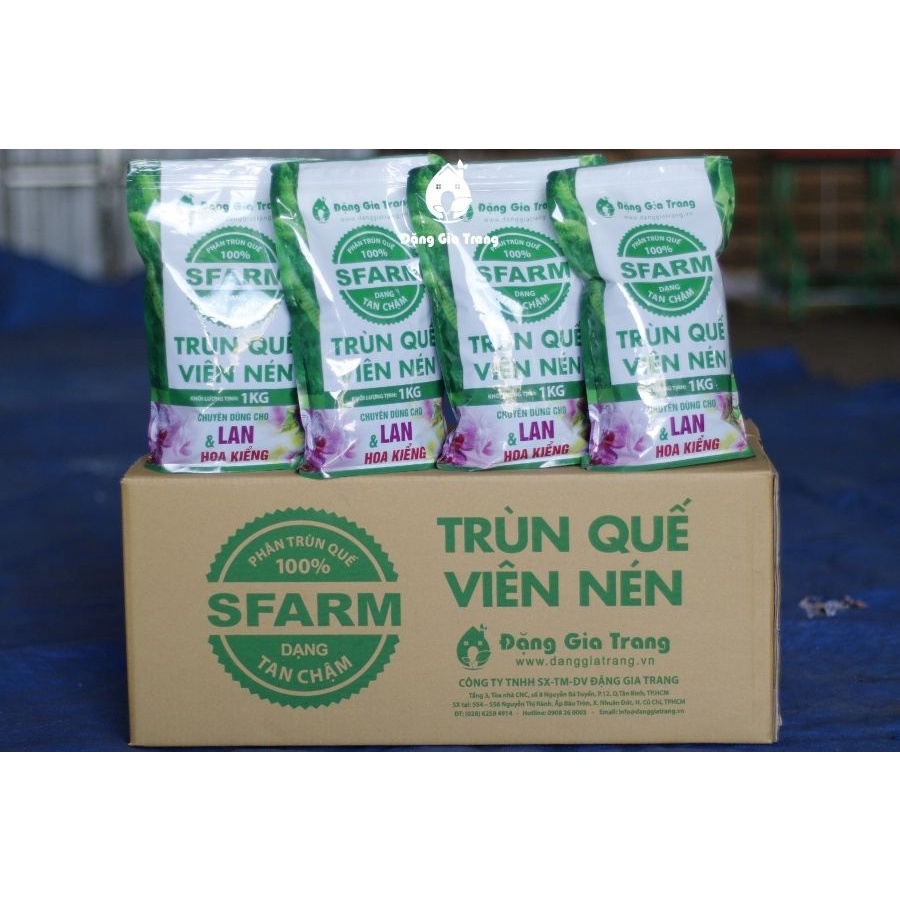 PHÂN TRÙN QUẾ VIÊN NÉN SFARM LOẠI 1KG