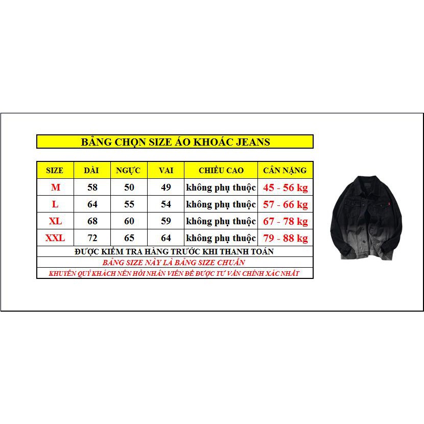 Áo khoác jean nam cao cấp phong cách thời trang mới 2 màu đen trắng [FREE SHIP] | BigBuy360 - bigbuy360.vn