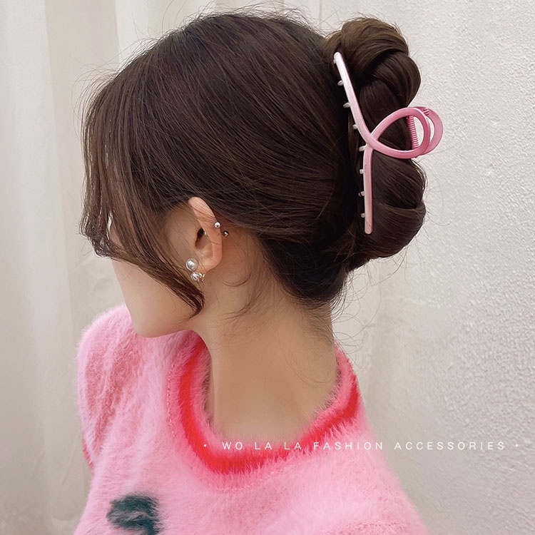 Kẹp Tóc Kim Loại Dài Màu Gradient Phong Cách Mới