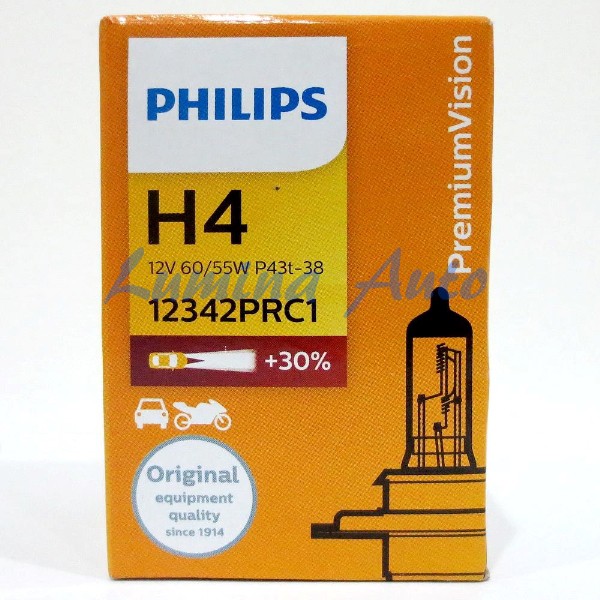 Bóng Đèn Halogen Philips H4 60 / 55 Watt 30% Chuyên Dụng Cho Xe Hơi