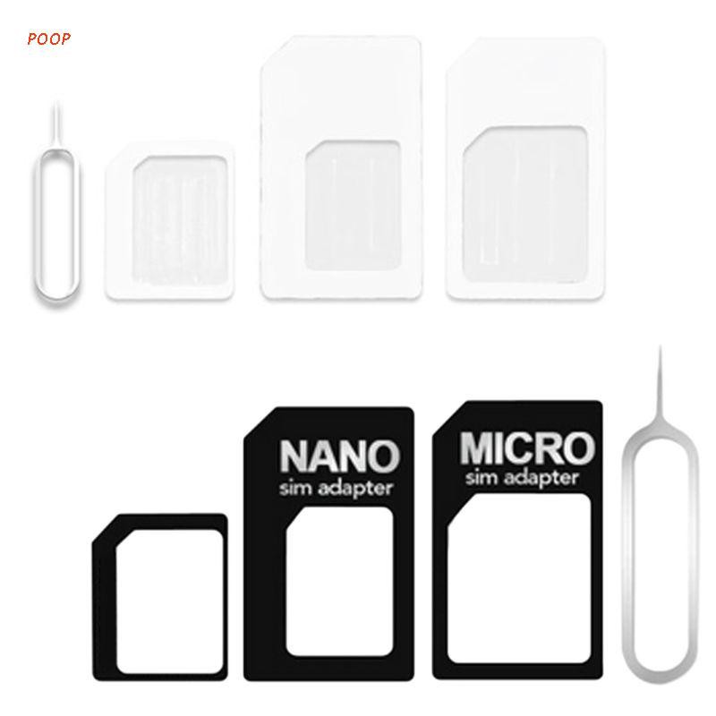 POOP 4 in 1 Convert Nano SIM Card to Micro Standard Adapter For iPhone  for Samsung 4G LTE USB Wireless Router