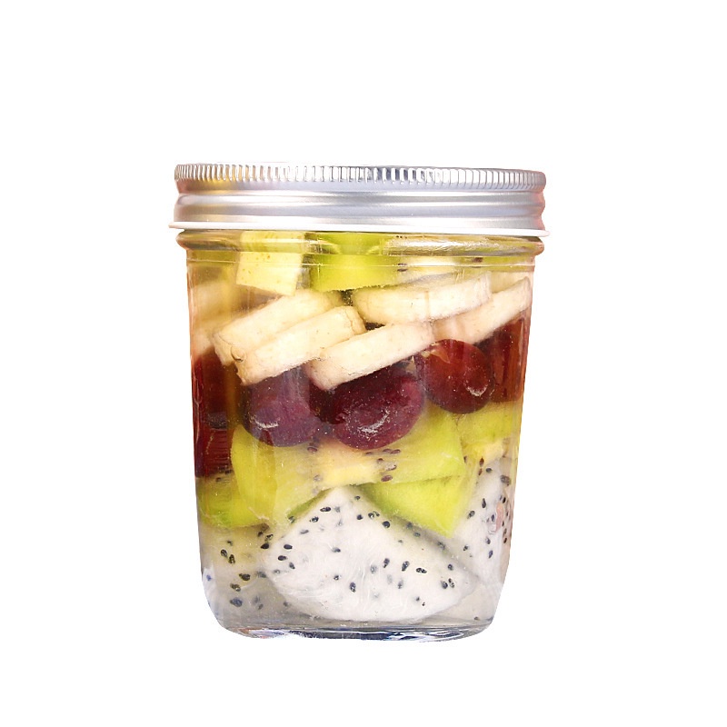 Hũ thủy tinh trơn nắp nhôm bạc JD