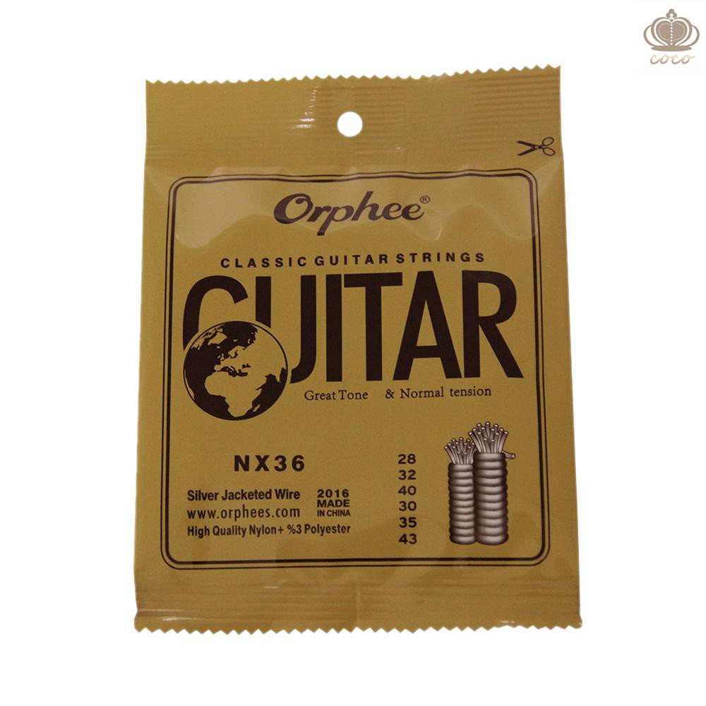 Bộ 6 dây đàn guitar bằng Nylon Orphee NX36 (.028-.043) thay thế tiện dụng