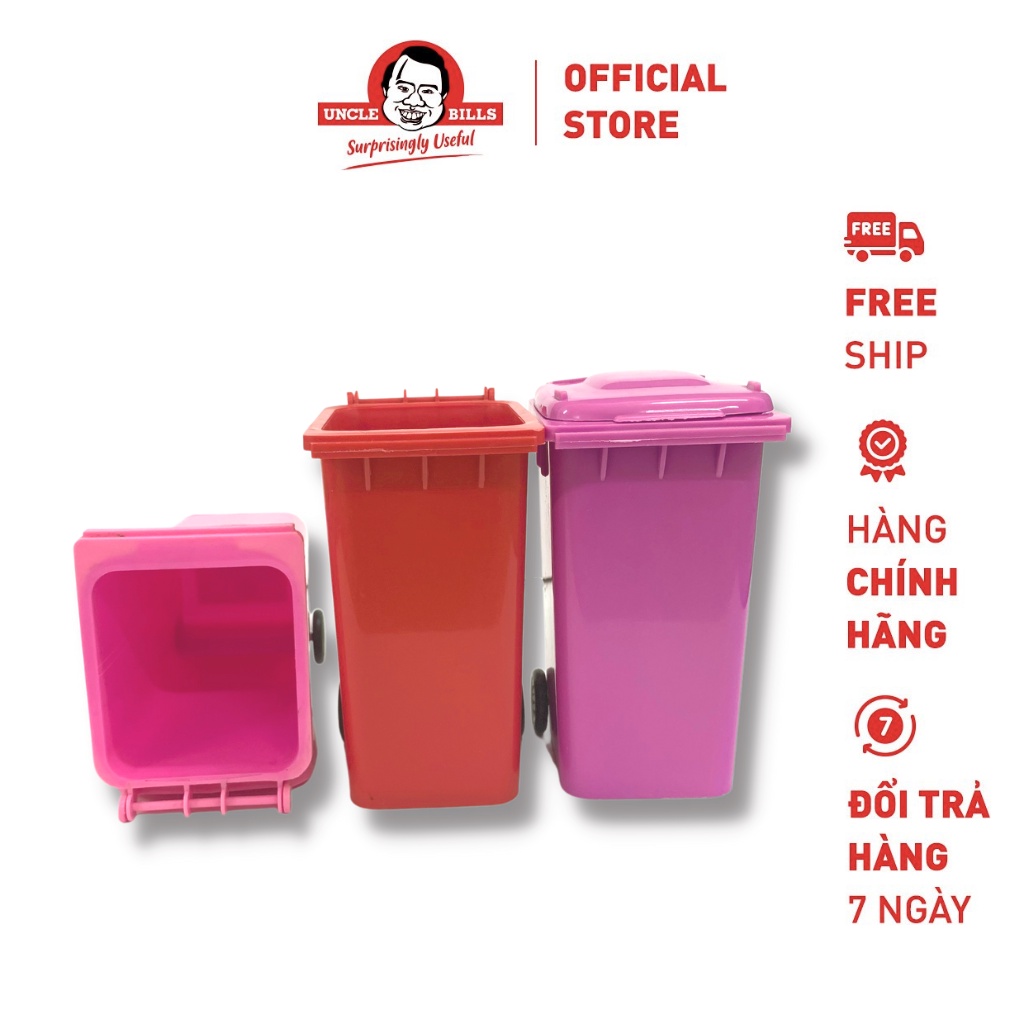Thùng Rác Nhựa Nhỏ Có Bánh Xe Uncle Bills TM0336