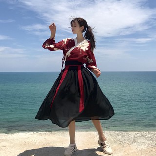 [ CÓ SẴN ÁO ] trang phục hanbok sen đỏ phong cách ulzzang - S103