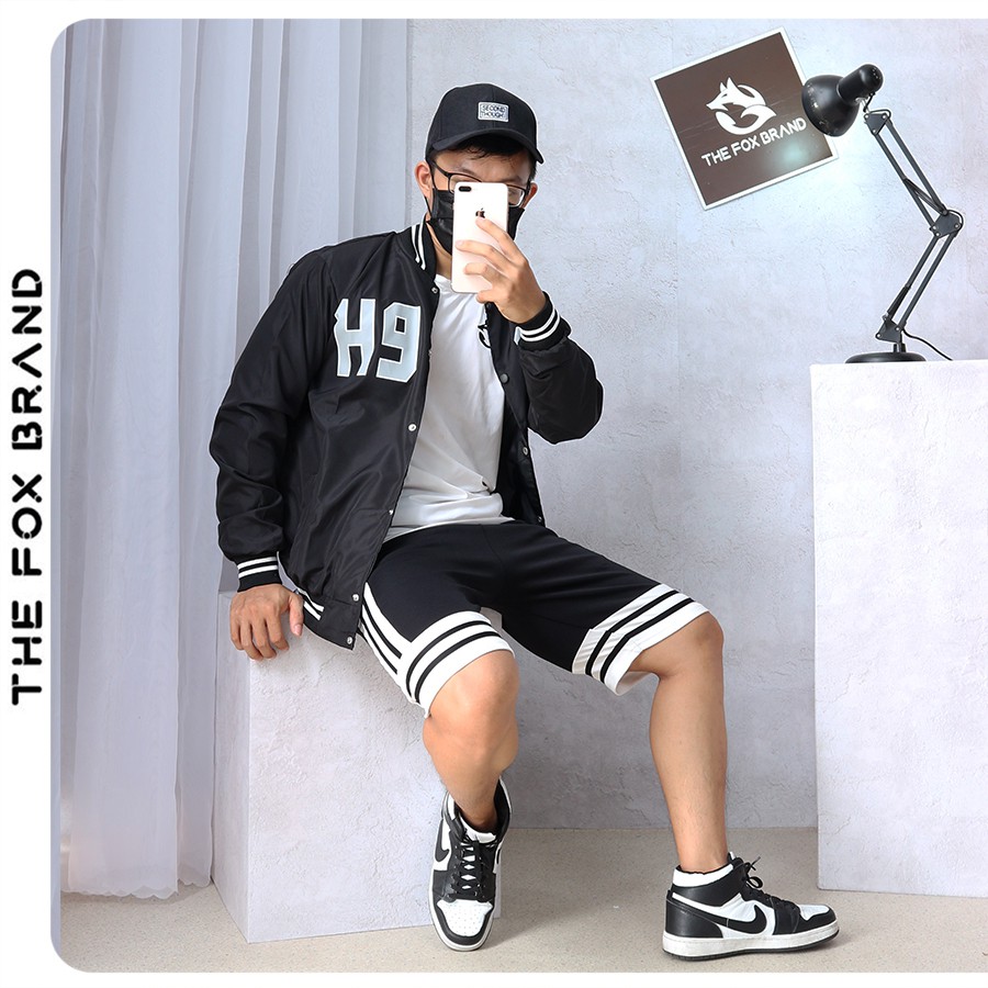Áo Bomber , Áo khoác bóng chày THE FOX chất dù 2 lớp dáng Unisex Form rộng in hình H909