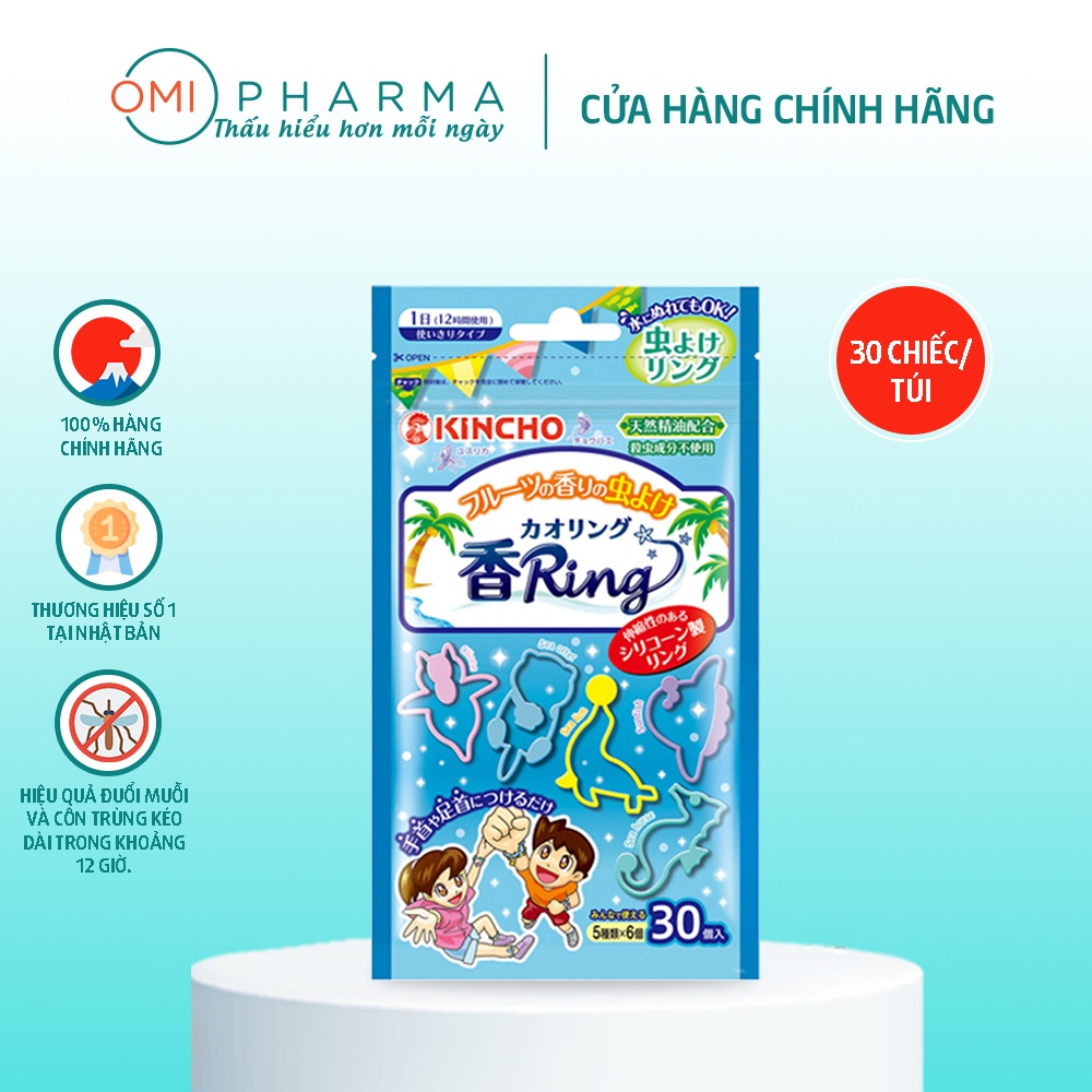 Vòng Đeo Chống Muỗi, Đuổi Côn Trùng Hương Trái Cây Kincho Nhật Bản (30 Chiếc/Túi)
