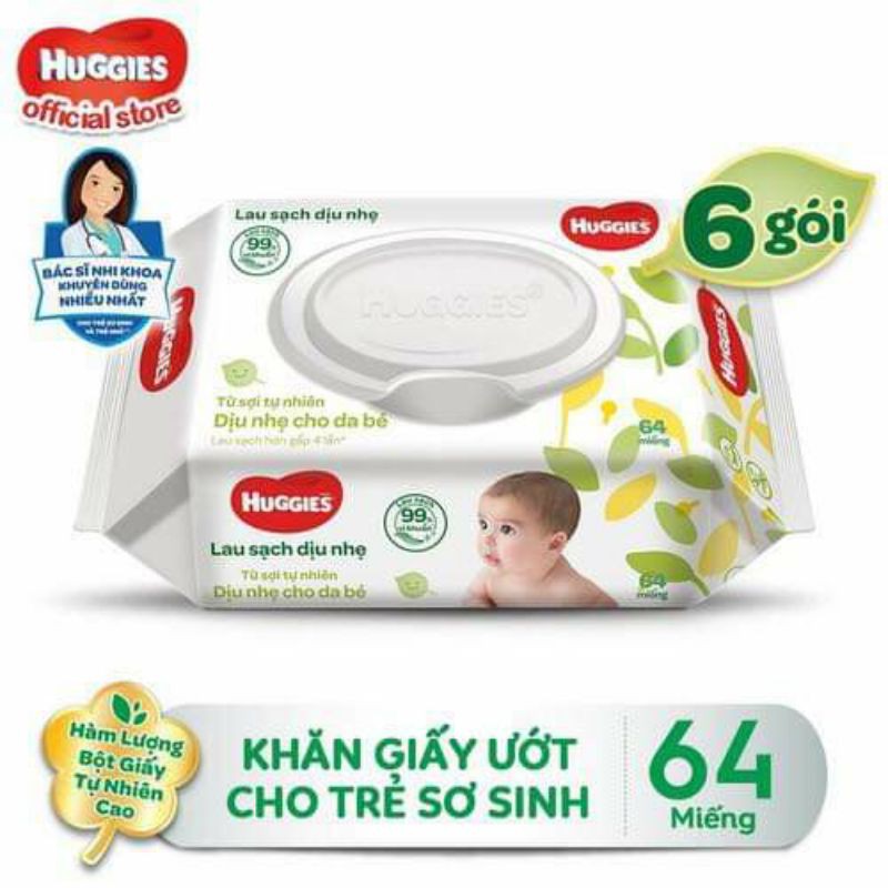 Khăn ướt Huggies không mùi 64,72 miếng,100 miếng