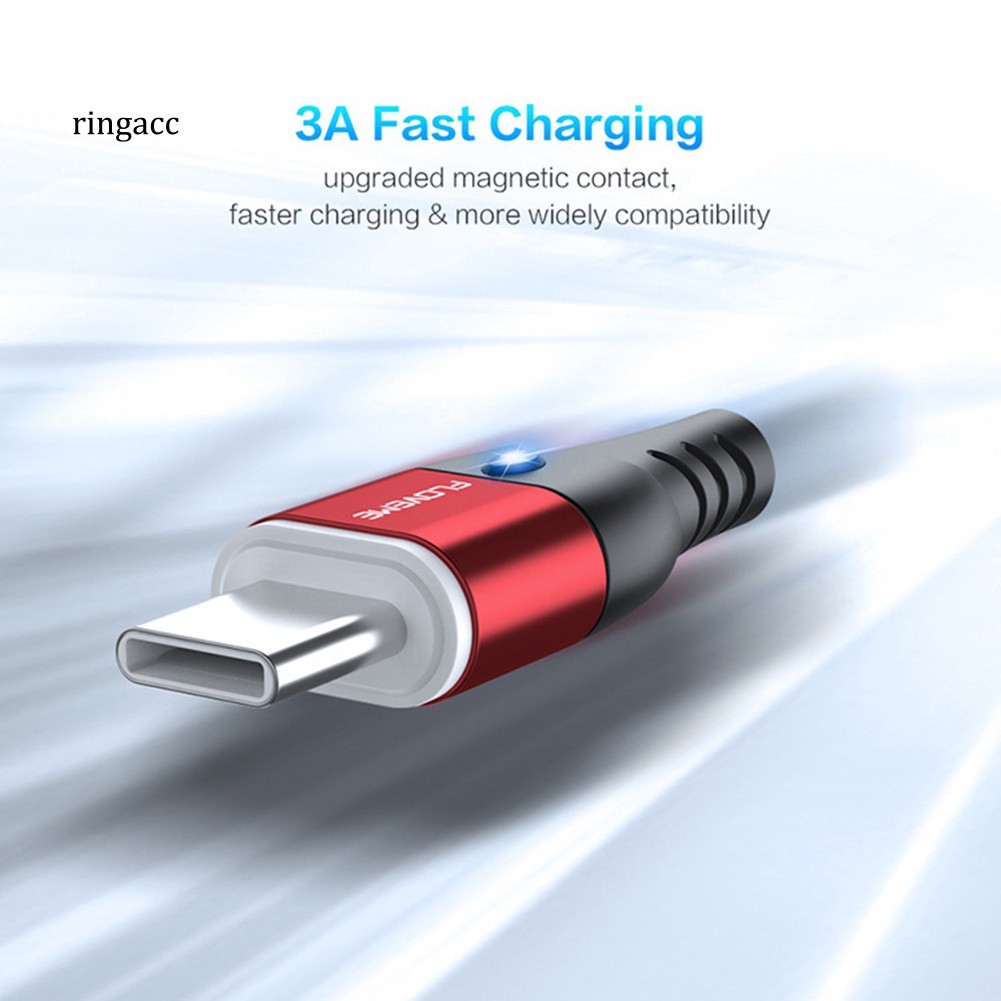 【RAC】Floveme Magnetic Type C Micro USB 3A Fast Charge Data Syncfor Android iOS