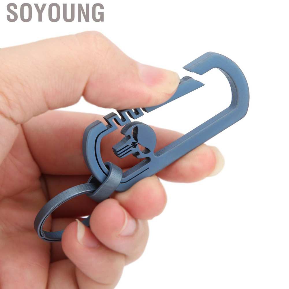 Soyoung Titanium Alloy Keychain Men's Waist Belt Buckle Outdoor Carabiner Hanging Key Ring